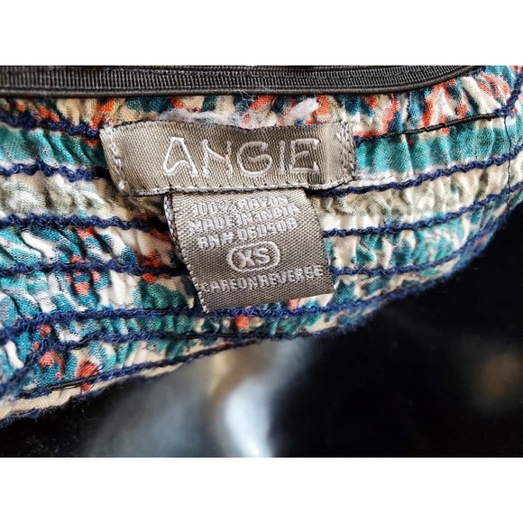 Angle Women's Blue & White 100% Rayon Off The Shoulder Long Maxi Dress Size XS - Picture 7 of 9